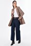 Mixed Pattern Blazer Jacket Brown - 2