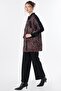 Shawl Pattern Stand Collar Jacket Red - 4