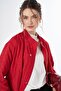 Lace-Up Quilted Jacket Red - 8