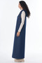 Zippered Striped Dress Dark Navy Blue - 3
