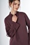 Stone Detailed Rayon Sweatshirt Claret Red - 7