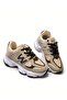 Children's High Sole Hidden Velcro and Lace-Up Sneaker Shoes-Beige - 2