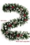 9 FT Flocked Christmas Garland, Artificial Snowy Pine Garland with Pine Cones & Red Berries, Flame Retardant PVC Christmas Greenery Garland for Mantel Staircase Holiday Decoration - 8