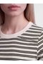 Two Mt Shop Quality Lcw Vision Black Interlock Striped Narrow & Slim Short Sleeve Women's T-Shirt - 3