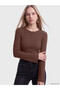 Two Mt Shop Quality Lcw Vision Brown Camisole Plain Super Skinny & Extra Narrow Long Sleeve Women's B