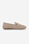 Women's Blunt Toe Moccasin Daily Loafer Heviza Beige Suede S - 3