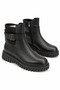 Women's Genuine Leather Black Casual Boots Vs 007