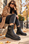 Women's Genuine Leather Black Casual Boots Vs 007 - 2