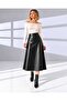 Faux Leather Midi Skirt