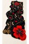Hand Knitted Poppy Embroidered Shawl – Alize Angora Gold - 2