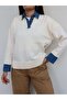 Buttoned Denim Detail Knitwear Sweater - 2
