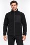 Full Zipper, 3 Pockets, Stand Collar, Front Detail, Winter Black Men's Fleece Jacket - 8