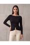 Women's Gold Accessory Detailed Gathered Stylish Blouse - 3