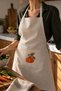 100% Woven Linen Bohemian Pumpkin Embroidered Kitchen Apron - 4