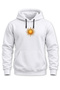 Unisex Minimal Sun Printed Hooded Sweatshirt Solar Patterned Hoodie