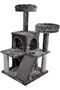 Multi-Storey Luxury Cat House 50X50X116 with Scratching Post Gray