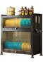 2-Layer Dish Drying Rack & Kitchen Storage Cabinet
