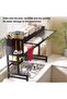 Over the Sink Dish Drying Rack with Dust-Proof Cabinet, Black 85cm - 3