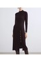 Half Crew Neck Knit Dress with Slit Detail - 3