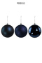 Christmas Ornament 3-Piece Ball Navy Blue 10 cm - 2