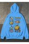 Sponge Printed Premium Oversize Hooded 3 Thread Cotton Sweatshirt