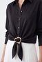 Women's Shirt with Buckle Detail - 10795Gml Black - 3