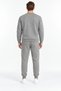 Şardonlu Soft 3 Thread Fabric Crew Neck Top and Double Pocket Bottom Winter Men's Gray Tracksuit Set - 3