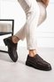 Dark Brown Men's Double Buckle Genuine Leather Comfortable Eva Sole Shoes - 2