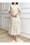 Rochie maxi, crem - 7