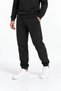 Ridged Soft 3 Yarn Fabric Crew Neck Top and Double Pocket Bottom Winter Men's Black Tracksuit Set - 3