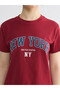 Two Mt Shop Quality Xside Burgundy Combed Cotton Printed Standard & Regular Short Sleeve Women's T-Shirt - 3