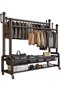 Heavy-Duty Metal Clothes Rack with 2 Hanging Rods & Shelves