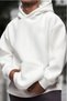 Men's 100% Cotton White Unprinted 3 Thread Thick Loose Fit Sweatshirt Hoodie