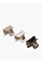 Gloo Pack of 3 Curved Hair Clamp with Marble Finish - 5