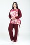 Plus Size Women's Flower-Patterned Stone-Embellished Osho Daily Comfortable Set - 4