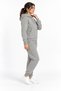 Winter 3 Thread Grey Women's Tracksuit Set with Hood, Side Pockets and Fleece Inside - 2