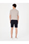 Navy Blue Regular Fit Knitted Shorts 50310567-Vr033 - 4