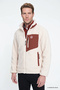Regular Fit Normal Cut Mock Neck Full Zippered Pocket Sherpa Sweatshirt Fleece - 3