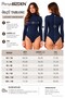 Women's Viscose Full Turtleneck Snap Fastener Bodysuit- Navy Blue - 2