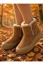 Women's Double Zippered Dense Fur Suede Ankle Boots-Taba - 6