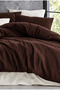 Muslin Duvet Cover Set 100% Cotton Single Size |   Dark Coffee |   Sheets with Sheets - Cream Sheets - 3