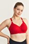 Wireless Snap-On Gathering Bra Cc897 Red - 6