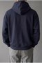 Men's Navy Blue Plain Hooded Oversize 3-Thread Raised Casual Loose Cut Hoodie Sweatshirt - 2