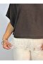 1025 Lace Trim at Hem, Crew Neck, Oversize, Mercerized Blouse - 4