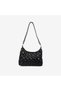 Women's Chain Strap Detailed Black Patent Leather Quilted Baguette Hand and Shoulder Bag 27286 - 3