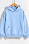 Women's Wing Stone Printed Hooded Oversize Sweatshirt Baby Blue - 2