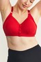 Wireless Snap-On Gathering Bra Cc897 Red - 3