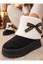 Knitwear Ankle Detail, Bow Decoration, Season Trend, Thick Sole Women's Boots - 4