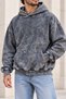 Men's Oversize Washed Hooded Sweatshirt – Acid Washed Look with Kangaroo Pocket, Comfortable Fit Casual Hoodie