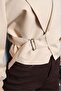 Women's Palermo Fabric Belt Detailed Short Trench Coat - 2
